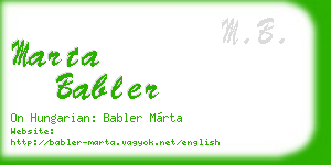 marta babler business card