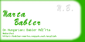 marta babler business card